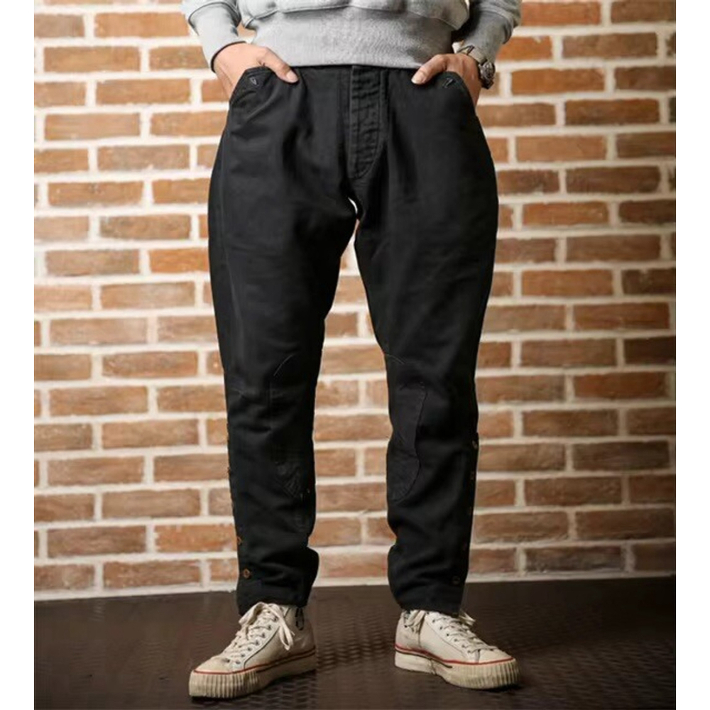 NON STOCK Vintage Motorcycle Breeches For Men Riding Pants Mid-Rise Black 30